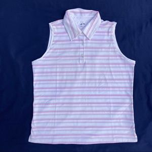 Adidas white gold polo tank ⛳️